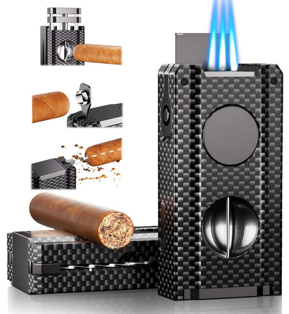 The “Light-It-Up & Chop-N-Pop” Cigar Multi-Tool — 5-in-One Torch, Cutter & Cigar Butler