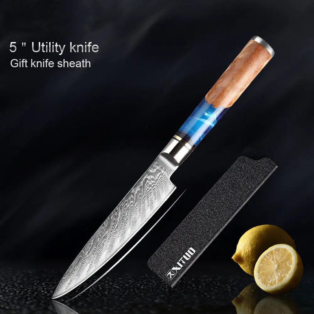 “Slice Like You Mean It” 5-Piece Pro Kitchen Knife Set — For Dads Who Fear No Onion